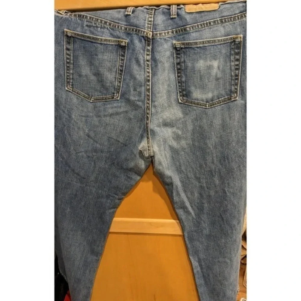 Lucky Brand 221 Vintage Straight Mens 36x32 Blue Denim Soft Faded jeans distress
